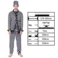 Sexy Halloween Prisoner Costume Set for Men and Women - Ghost Festival Cosplay One Size black
