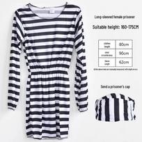 Sexy Halloween Prisoner Costume Set for Men and Women - Ghost Festival Cosplay One Size white