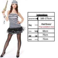 Sexy Halloween Prisoner Costume Set for Men and Women - Ghost Festival Cosplay One Size black