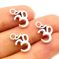30pcs Om Charms Yoga Aum Meditation Charms 16x11mm  Alloy Metal DIY Jewelry Making Accessories for Earrings Necklace Bracelet antikinės sidabrinės spalvos