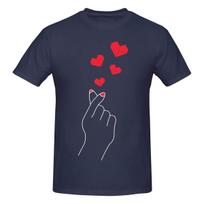 Funny Finger Heart Origami Unisexs Printed Tshirt Unisex T Shirtkawaii 4XL red