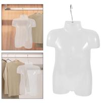 Kid Mannequin Torso, Clothes Hanger, Showing Rack, Half Body Dress Form Boy Girl Clothing white