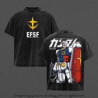 Wing Gundam Deathscythe Vintage Anime Graphic T Shirt Mecha Robot Tee 150 black