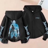 Game Devil May Cry Dante Merch Zipper Hoodie Men Women Fleece Cotton Oversized Zip Up Jacket Male Cosplay Otaku Lover Streetwear M black