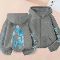 Game Devil May Cry Dante Merch Zipper Hoodie Men Women Fleece Cotton Oversized Zip Up Jacket Male Cosplay Otaku Lover Streetwear L gray