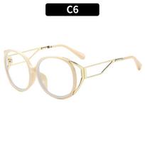 Man Women's Luxury Big Frame Eyeglasses, Hollow Metal Temple, Retro Blocking Glasses, Fashion Decorative Eyewear