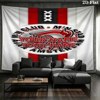 Afc Ajax Crest Custom Name Wall Tapestry Aesthetic Wall Hanging Printed Fabric Blanket Decorative Tapestries For Bedroom Living Room Home Decor 100cm x 150cm