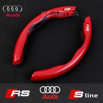 For Audi A1 A3 A4 A5 A6 A7 A8 Q2 Q3 Q5 Q7 Q8 S4 S3 S5 S6 S8 RS6 RS4 RS3 S-line Carbon fiber Car Steering Wheel Cover Auto
