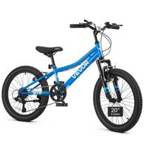 VEVOR Mountain Bike for Men and Women 50.8 cm Outdoor Bicycle 6 Speeds, Adult Bikes, Front Suspension, Adjustable Saddle, All-Terrain Tires 142 x 57 x 91 cm