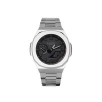 CASIO Unisex Liquid Crystal/Analog Dual Display Series 48.5mm Black Watch GA-2100-1A1(Watch8--) Nautilus Full Forged Silver Regular Watch Box black