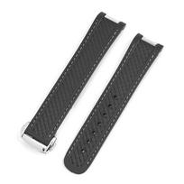 Rubber Silicone Watch Strap for Omega Seamaster 300 AT150 Aqua Terra Ultra Light 8900 Steel Buckle Blue Watchband Bracelets 20mm 20mm white