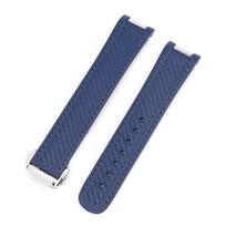 Rubber Silicone Watch Strap for Omega Seamaster 300 AT150 Aqua Terra Ultra Light 8900 Steel Buckle Blue Watchband Bracelets 20mm 20mm blue