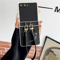 For Samsung Galaxy Z Flip 8 7E 7 6 5 4 Geometric Prism Magnetic Phone Case With Wrist Strap Hinge Protection Shockproof Cover Galaxy Z Flip6