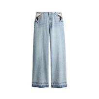 TK Sexy Street American Star Cutout Rhinestone Low Waist Straight Jeans Y2KSexy XXL gray
