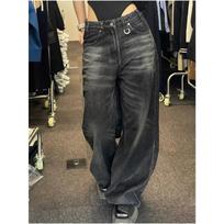 Vintage Black Wide Leg Jeans Women Oversized High Street Korean Fashion Baggy Denim Trousers Grunge Female Hip Hop XL