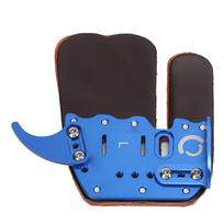 Rustic Leather Archery Finger Tab Right Hand Archery Finger Guard for Shooting Practice Gear L Fits 20‑21CM Palm Bottom