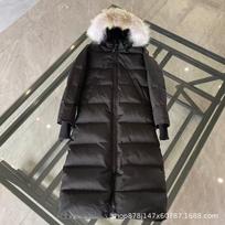 Big Goose Down Jacket Canadian Women's Super Long Mystique Parker Coat Jacket W L black