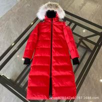 Big Goose Down Jacket Canadian Women's Super Long Mystique Parker Coat Jacket W S