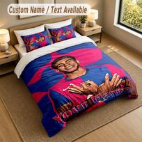 Bedding Set 1 Duvet Cover 2 Pillowcases Lamine Yamal Print Soft Bed Linen Bedroom Decor 135cmx200cm