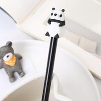 10pcs 0.5mm silicone head gel pen creative animal shape cartoon pen cute learning office stationery black signature pen panda white