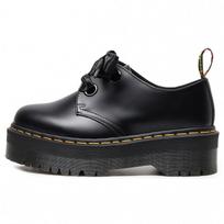 Mrs. Rojie's thick-soled holes, leather shoes, women, British students, low-top muffins 44 black