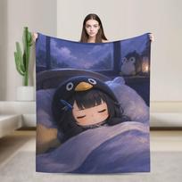 Gugu Gaga Penguin Flannel Blanket Sleeping  Fashion Throw Blankets for  Sofa Bedding Lounge 150*125cm Bedspread 150X200CM