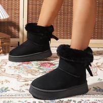 Autumn and winter round head fashion fluffy shoes snow boots women 42