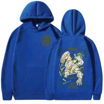 Anime Jojo Bizarre Adventure Hoodies Dio Brando Jotaro Kujo Manga Graphic Sweatshirts Men's Women Long Sleeves Fleece Pullovers S blue