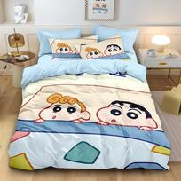 Anime Crayon Shin-Chan Duvet Cover Pillowcase Bedding Set Adult Boy Girl Kids Gift Bedroom Decoration Single Double Large Size Baby size 100X135cm