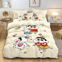 Anime Crayon Shin-Chan Duvet Cover Pillowcase Bedding Set Adult Boy Girl Kids Gift Bedroom Decoration Single Double Large Size Baby size 100X135cm