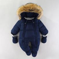 Baby Winter Padded Romper, Warm Fleece-Lined Newborn Girl One-Piece Jumpsuit, Long Sleeve Infant Cotton Bodysuit 12–18M