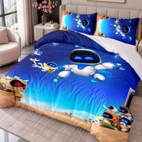 Astro Bot 3Pcs Bedding Set Duvet Cover With Two Pillowcases For Bedroom Home Decoration 140cmx210cm