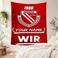 Fc Energie Cottbus Personalized Name Tapestry Gift Personalized Tapestry Vibrant Fade-Resistant Print Suitable for Living Room Decor 180cmx230cm