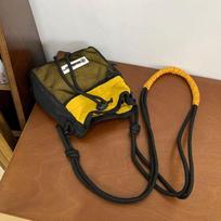 Square Men Messenger Bag Pleated Mini HandBag Fashion Drawstring Crossbody Bag  Mobile Phone black