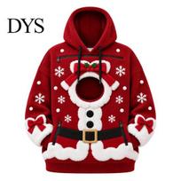 Cozy Polar Fleece Pet Pouch Sweatshirt Christmas Hoodie for Women Men, Oversized Warm Lined Dog Portable Cat Carrying Kangaroo Carrier Sweatshirt, M red