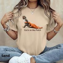 Carry On Like Punch Monkey Shirt Cute Emotional Support Graphic Tee S gray