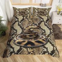 Snake Duvet Cover Python Bedding Set Gift for Teen Adult, Rainforest Animal Snake Comforter Cover Wildlife Reptiles Quilt Cover EU Single(135x200cm) black