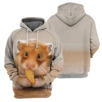 Hamster Hedgehog Bat Graphic Hoodie Men 3D Printed Animal Pullovers Long Sleeve Sweatshirts Fashion Street Oversized Hooded Coat 4XL brown