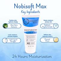 NOBISOFT MAX Moisturizer Cream 150 Gram | Intensive Hydration Cream for Dry Skin | Long-Lasting Moisturizer for Daily Skin Care Pack of 1 (NOBISOF blue