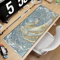 Artist Classic AAlphonse Mucha Mouse Pad Large Gaming Mousepad With Stitched Edges Thickened Desk Mat Pc 800x300x3mm gray