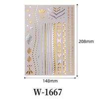 Glitter Bohemian Temporary Tattoo Sticker Golden Silvery Henna Waterproof Tattoo Sticker For Women Body Art Fake Tattoo