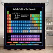 Vikama Periodic Table Shower Curtain Modern Interesting Home Decoration Polyester Fabric Shower Curtain Partition Curtain W180H200(CM)-1 Pcs