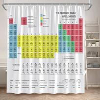 Vikama Periodic Table Shower Curtain Modern Interesting Home Decoration Polyester Fabric Shower Curtain Partition Curtain W180H200(CM)-1 Pcs