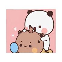 Bubu Dudu Going to Sleep Blankets Flannel  Spring/Autumn Panda and Bear Ultra-Soft Throw Blankets for Sofa Bedspreads 70x100cm