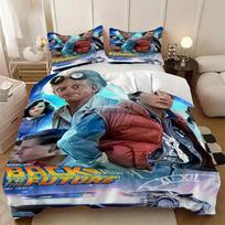 Duvet Cover Pillowcase Back To The Future Casal Bedding Set Adults Boy Girl Bedroom Decoration Single/Double/Queen Large Size Gi 135×200cm