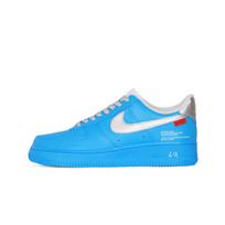 Nike Air Force 1 Glacier Leather Low top Skateboard Shoes Unisex Silver Blue CW2288-111(Team368-) 45 blue