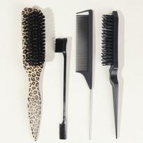 Bristle Slick Back Hair Brush for Sleek Ponytail Bun & Smoothing Baby Hairs, Flyaways, Edge Control - Backcombing & Teasing black