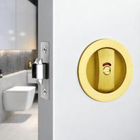 Zinc Alloy Sliding Privacy Lock Self-Locking Keyless Lock Premium Pocket Door Lock  Home 3