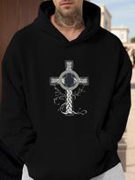 Intricate Celtic Cross 250G Casual hoodies L black