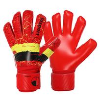 Men Kids BoysWomen Goalkeeper Gloves Finger Save Protection 4MM Thicken Latex Rugby Soccer Football Goalie Keeper Gloves Guard Size 6 red